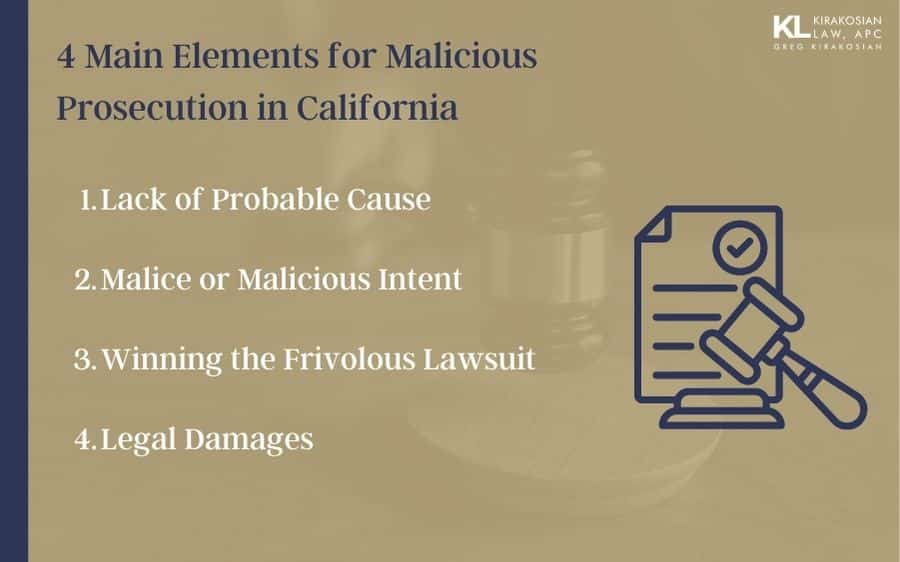 4 Elements of Malicious Prosecution California