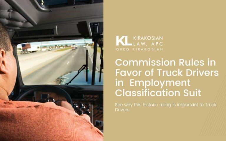 Labor Commissioner Rules in Favor of Truck Drivers in Employment Classification Suit