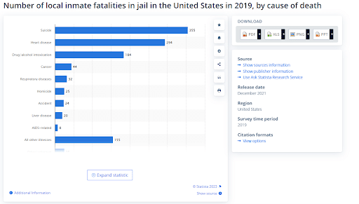 fatalities in jail by cause of death