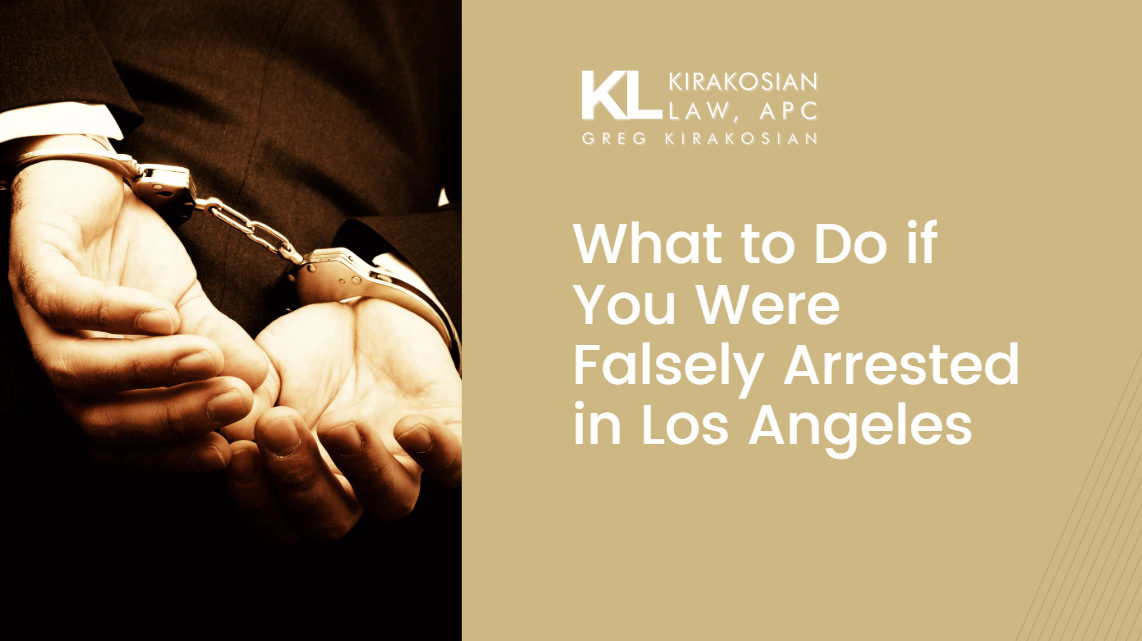 Close-up of hands in handcuffs, representing a false arrest situation in Los Angeles and the need for legal defense.